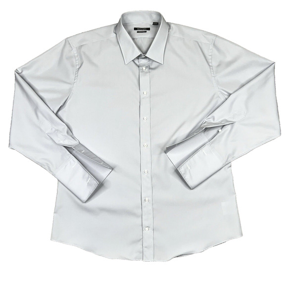 Indochino Men's Solid Gray Long Sleeve Button Up Dress Shirt Size 18.5 - 34/37 - Picture 1 of 16